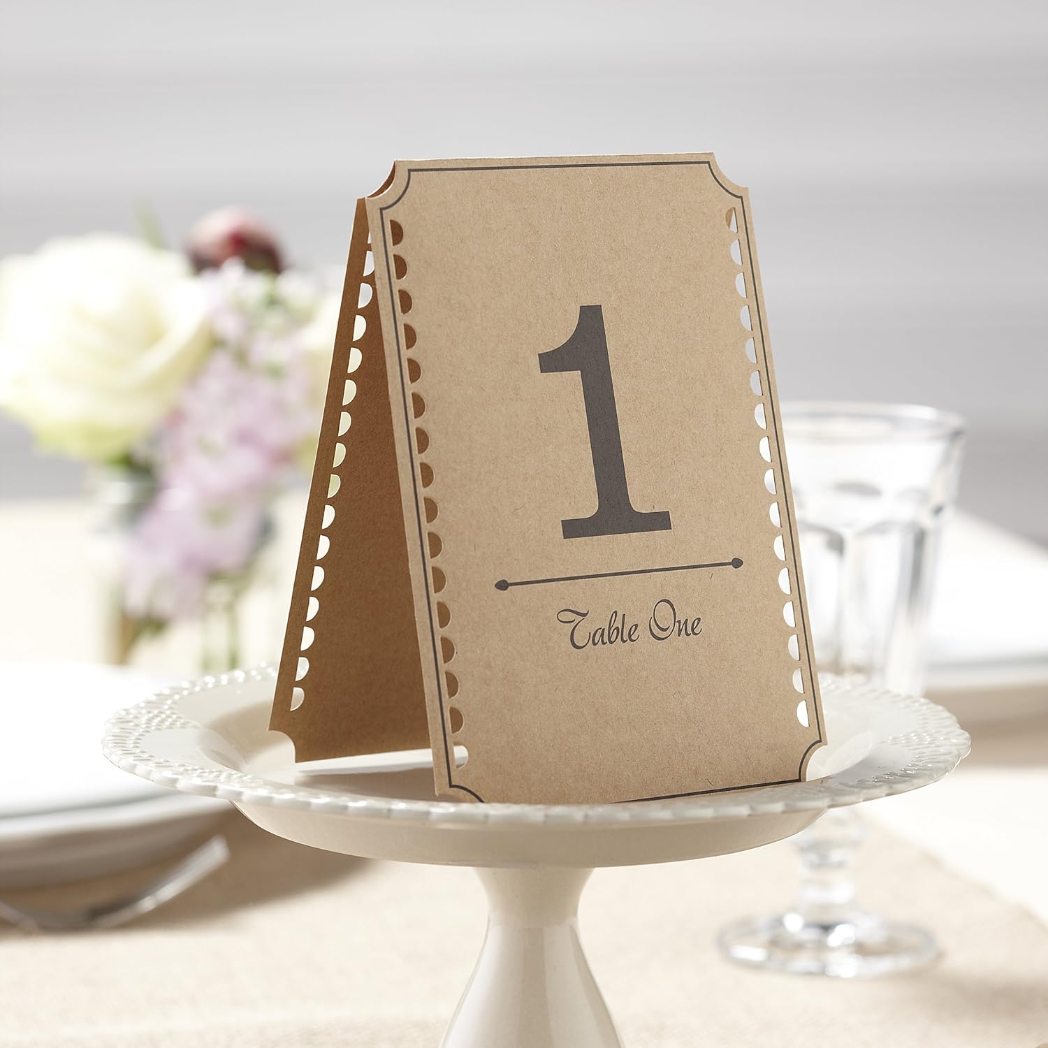 Brown Kraft Wedding Party Table Numbers 1-12, Vintage Affair