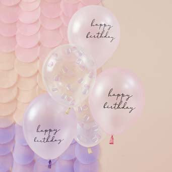 Mermaid Magic - Pearlized Pink & Shell Confetti Balloon Bundle