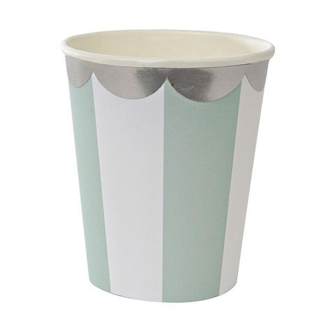 Aqua Striped Cups