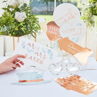 Botanical Wedding - Personalized Wedding Photo Booth Props