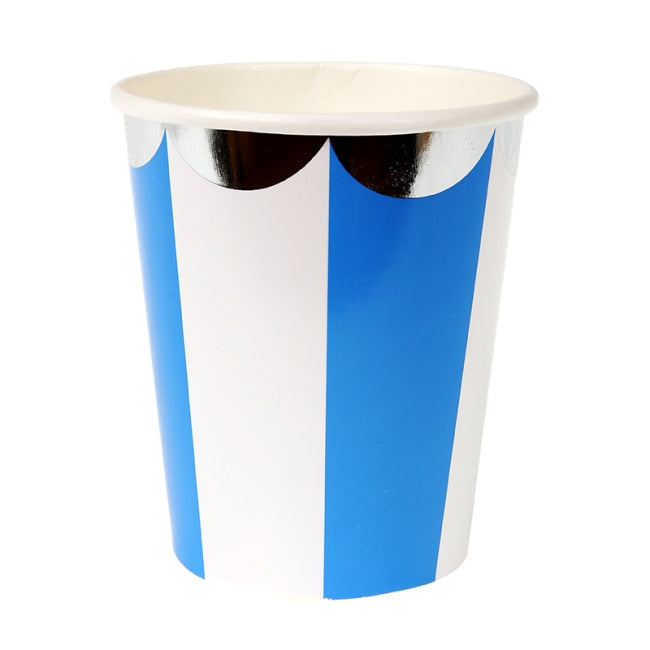 Blue Striped Cups