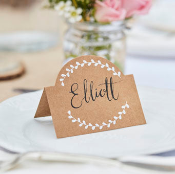 Rustic Country - Place Cards - Kraft