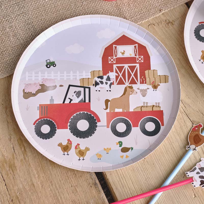 Farm Friends - Farm Animals Paper Party Plates
