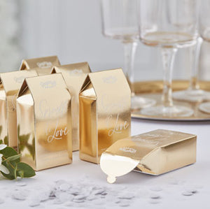 Gold Wedding - Gold Bio Degradable Wedding Confetti Boxes