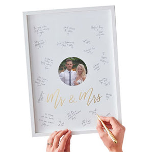 Gold Wedding - Mr & Mrs Alternative Guest Book Frame
