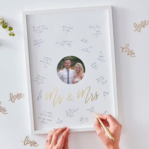 Gold Wedding - Mr & Mrs Alternative Guest Book Frame