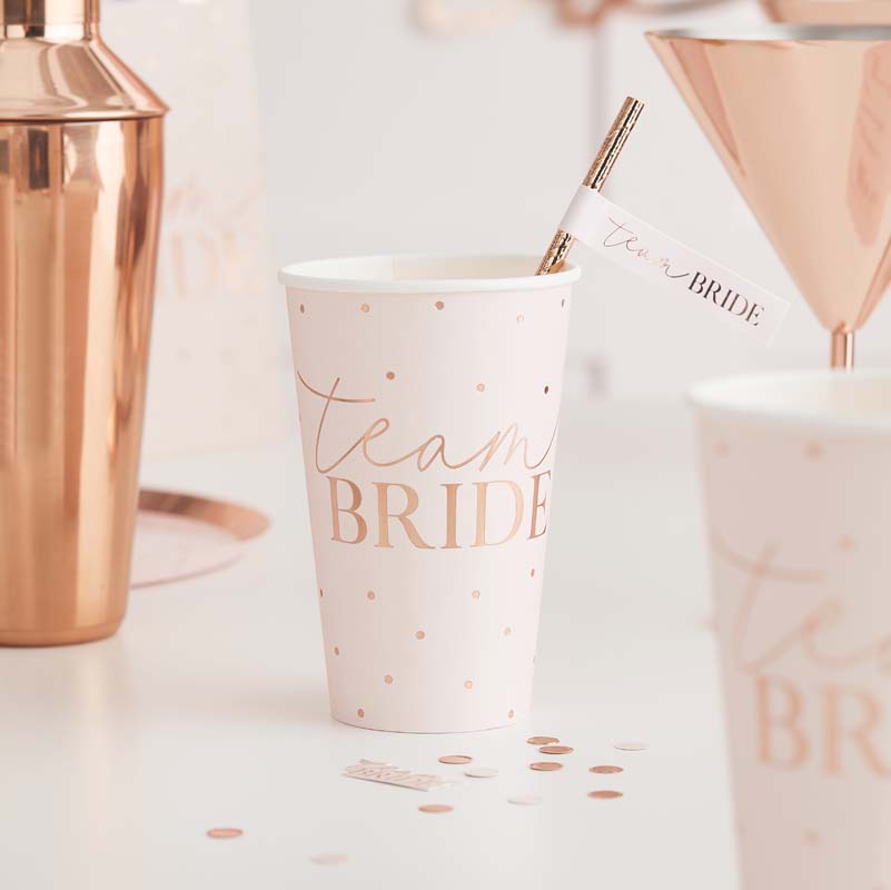 Blush Hen - Rose Gold Team Bride Large Hen Party Cups