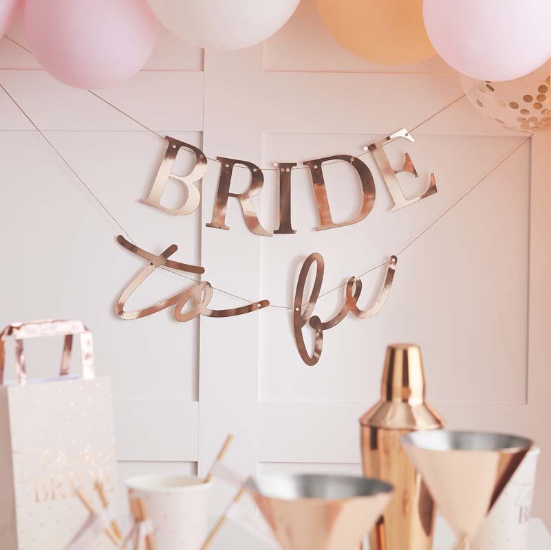 Blush Hen - Rose Gold Bride To Be Hen Party Banner