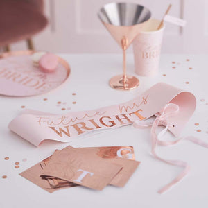 Hen Party - Personalised Rose Gold Hen Party Bride To Be Sash