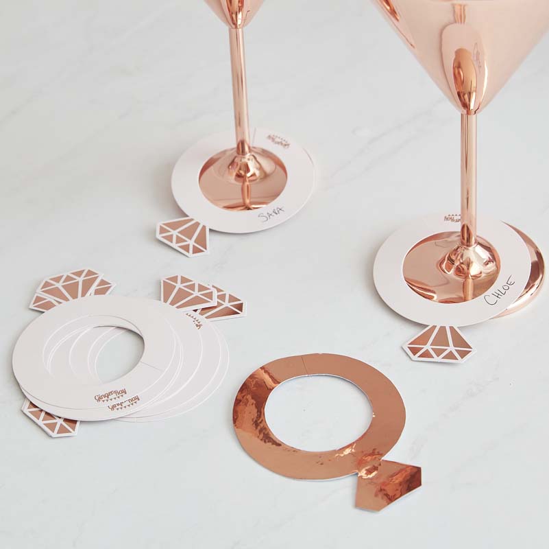 Blush Hen - Rose Gold Ring Shaped Drink Marker