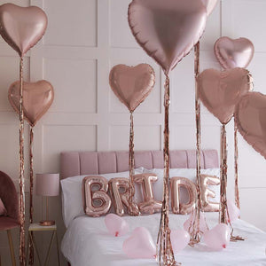 Blush Hen - Rose Gold Bride and Heart Balloons Room Decoration Kit