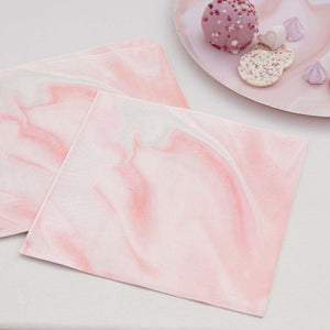Mix it Up - Pink Marble Print Paper Napkins