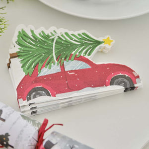 Merry Little Christmas - Festive Car Paper Christmas Napkins