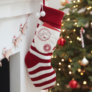 Merry Everything - Red And white Knitted Christmas Stocking