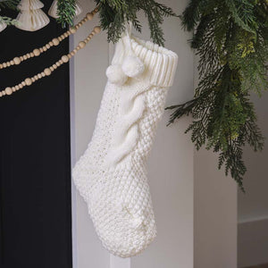 Nordic Noel - Cream Knitted Christmas Stocking