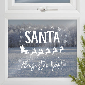 Novelty Christmas - Santa Stop Here Window Sticker