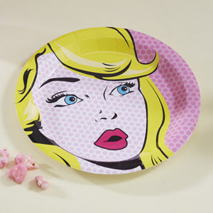 Pop Art Pink - Paper Plates - Pop Art