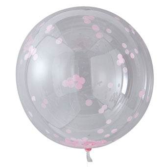 Pick & Mix - Orb Balloons - Large Pink Confetti