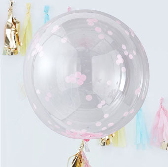 Pick & Mix - Orb Balloons - Large Pink Confetti