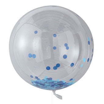 Pick & Mix - Orb Balloons - Large Blue Confetti