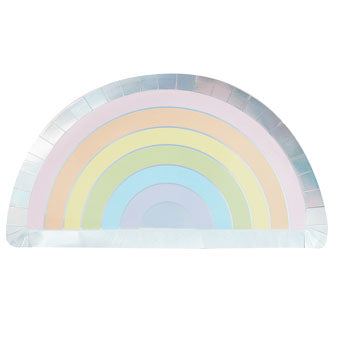 Pastel Party - Rainbow Shaped Iridescent Foiled Paper Plates