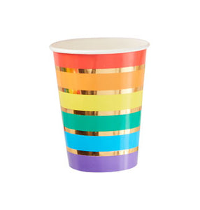 Over The Rainbow - Rainbow & Gold Foiled Party Paper Cups