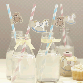 Rock-a-bye Baby Paper Straws and Flags