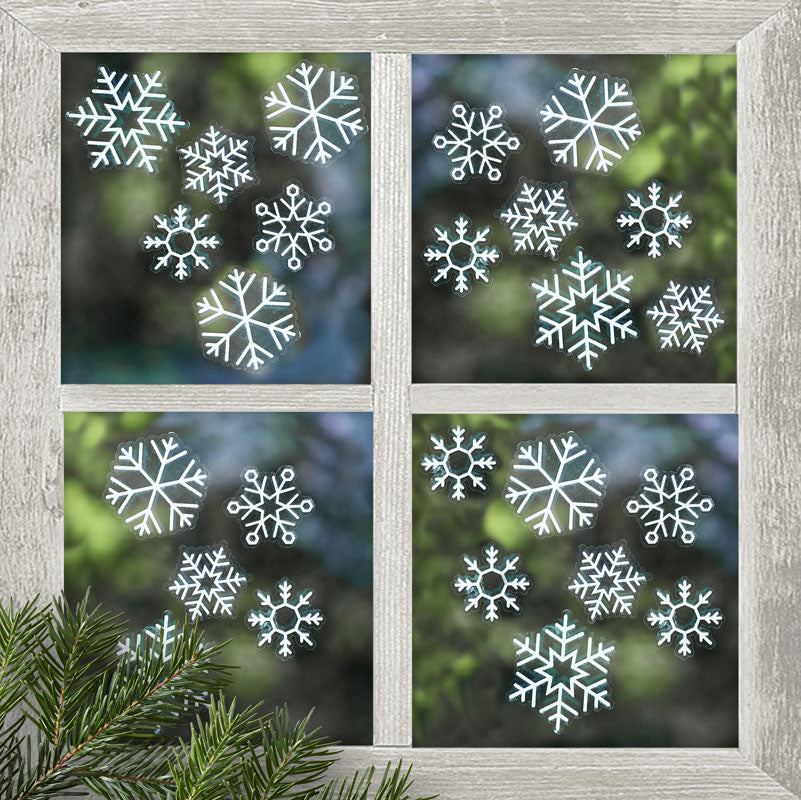 Rustic Christmas - Christmas Snowflake Window Stickers