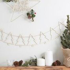 Rustic Christmas - Wooden Tree Bunting
