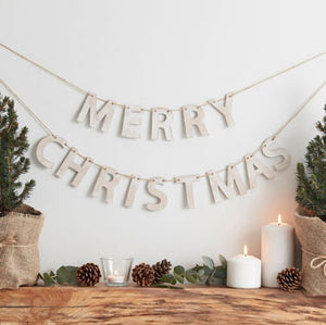 Rustic Christmas - Wooden Merry Christmas Bunting
