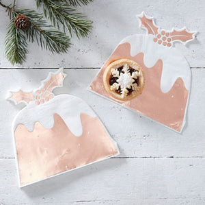 Rustic Christmas - Christmas Pudding Napkin - Foiled Rose Gold
