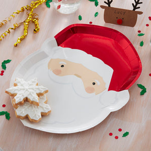 Silly Santa - Red Foiled Santa Christmas Paper Plates