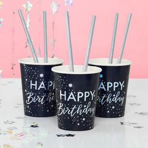 StarGazer Birthday - Paper Cups - Happy Birthday Foiled