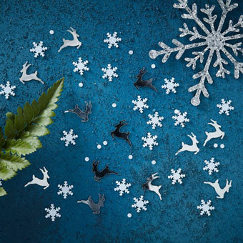 Silver Christmas - Stag Confetti - Silver