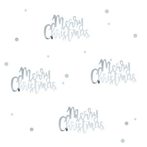 Silver Christmas - Silver Scripty Confetti