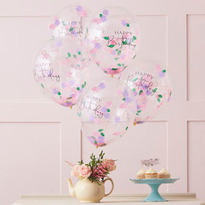 Lets Par Tea - Balloons - Confetti - Happy Birthday