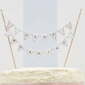 Vintage Lace - Just Married Cake Bunting