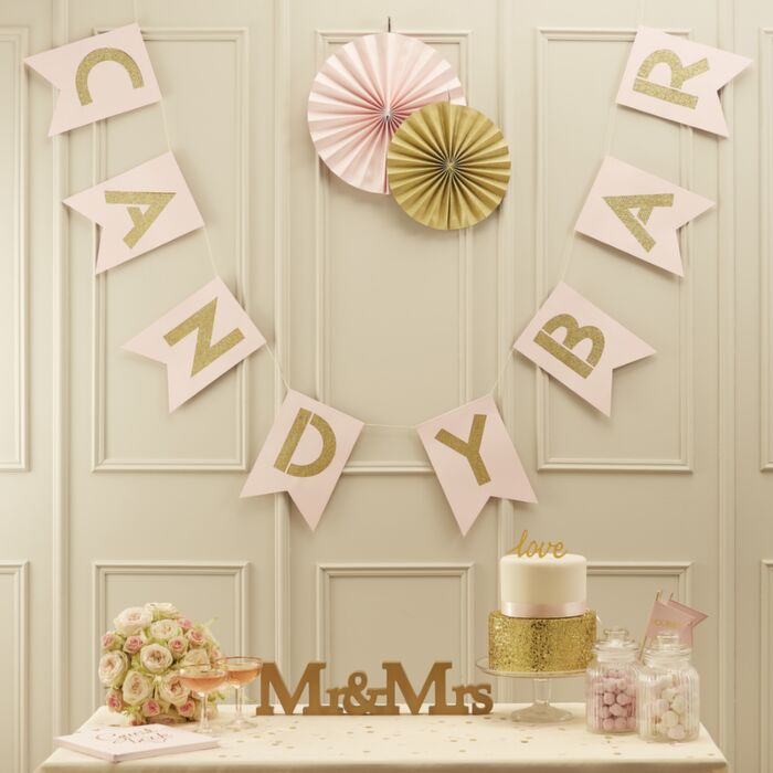 Pink & Gold Candy Bar Bunting