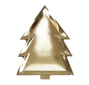 Gold Christmas - Gold Foiled Christmas Tree Paper Plate