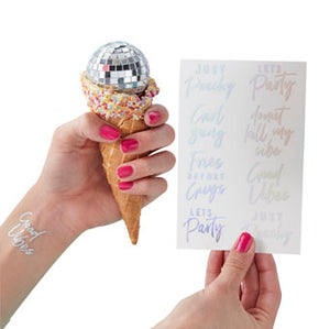 Good Vibes - Iridescent Temporary Tattoos