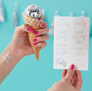 Good Vibes - Iridescent Temporary Tattoos
