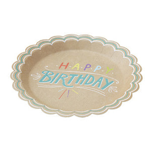 Happy Birthday Kraft - Paper Plates