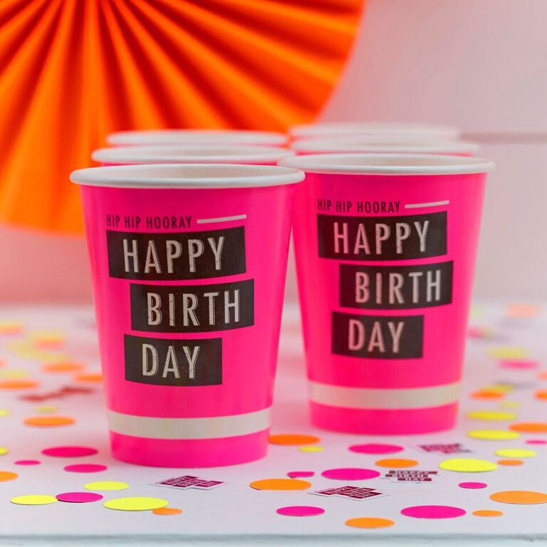 Neon Birthday - Paper Cups