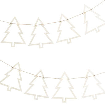 Rustic Christmas - Wooden Tree Bunting